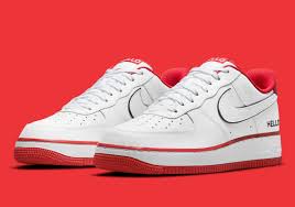 Shop new nike shoes up to 70% off retail prices. Nike Air Force 1 Hello Name Tag White Red Cz0327 100 Sneakernews Com