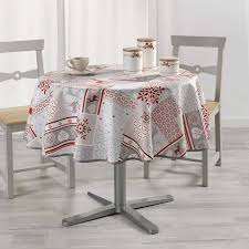 Pourquoi choisir une nappe toile cirée ? Nappe Ronde Esprit De Montagne Rouge Douceur D Interieur La Redoute Nappe Decoration Maison Nappe Ronde
