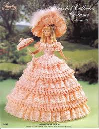Crochet Costume Pattern Civil War Southern Belle Fits 11 1 2 Fashion Doll Barbie Crochet Doll Dress Crochet Doll Clothes Barbie Gowns