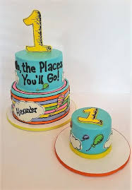 Dr Seuss Oh The Places You Ll Go Cake And Smash Cake First Birthdays Angie Bakes Baby First Birthday Cake Boys First Birthday Cake Smash Cake First Birthday
