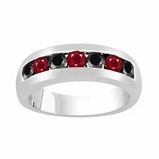 The top countries of suppliers are india, china. Alternating Black Diamond And Rubies Wedding Band Ruby Mens Wedding Ring Unisex Anniversary Ring 0 94 Carat 14k White Gold 6 Mm Handmade