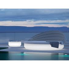 Lit De Piscine Design Ulm Daybed Avec Parasol Vondom Lumineux Led Rgbw Multicolore 180x40cm Cerise Sur La Deco