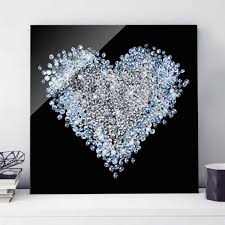 Glasbild Diamant Herz Quadrat 1 1 Glasbilder Wandbilder Wandtapete
