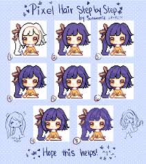 Pixel Hair Step By Step Anime Pixel Art Pixel Art Tutorial Pixel Art Design