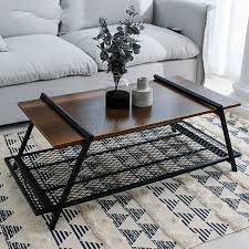 Vidaxl solid wood coffee table vintage style 47.2 living room tea side stand. Retro Coffee Table Nordic Minimalist Creative Living Room Net Red Wrought Iron Wood Square Japanese Small Coffee Table Coffee Tables Aliexpress