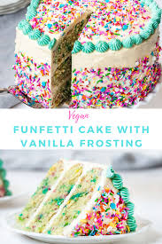 Vegan Funfetti Cake In 2020 Dairy Free Cake Rainbow Cake Recipe Dairy Free Cake Recipe