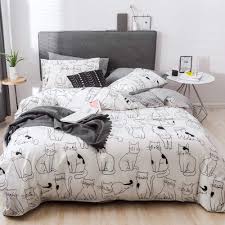 Browse kids' duvet covers in whimsical patterns and prints including hearts, stripes, and stars, designs featuring animals, construction vehicles, and hobbies, and solid colors in a rainbow of hues. Otob Cats Duvet Covers Queen Girls Boys Cartoon Bedding Sets Full Comforter Cover 3 Pieces 100 Cotton For Kids Students Toddler Bed Set No Comforter Queen Full Buy Online In Antigua And Barbuda At