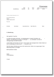 Dem sind sie leider : 2 Abmahnung Eines Mieters At Musterbrief Download