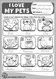 My Pets Worksheet Http Eslchallenge Weebly Com Hello Kids 1 Html English Activities For Kids English Lessons For Kids Worksheets For Kids