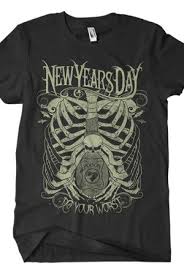 New Years Day Ribcage Tee Band Merch Band Merchandise Tees