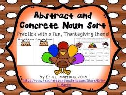Abstract And Concrete Noun Sort Concrete Nouns Nouns Nouns Activities