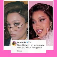 Cardi was tryna take a regular picture and tyla tryna be sexy 😂 (cc)