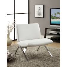 White Leather Look Chrome Metal Modern Accent Chair Lustrous In Fashion And Exquisite In Comfortable Modern Accent Chair White Leather Chair Accent Chairs