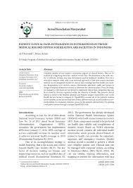 Pdf Patient Clinical Data Integration In Integrated Electronic Medical Record System For Health Care Facilities In Indonesia