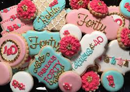 40th Birthday Cookie Cake Ideas Fabulous 40th Birthday Sugar Cookie Collection 40th Birthday Themes 40th Birthday 40th Bday Ideas