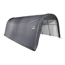 Shelterlogic Sheltercoat 12 Ft X 20 Ft Wind And Snow Rated Garage Round Gray Std 71332 The Home Depot Pool Supplies Car Canopy Portable Garage