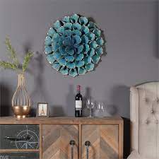 Emmons gold metal 33 3/4 x 29 decorative wall art. 23 5in Dia Teal Flower Metal Wall Art Walmart Com Walmart Com