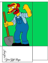 The Simpsons Grounds Keeper Willie Gift Bag Print 2 Free To Use And Free To Share For Personal Use 3 Simpsons Party Simpson Printed Bags