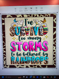 I Survived Too Many Storms to Be Bothered by a Few Raindrops Wreath Sign