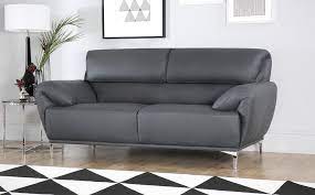 Enzo Grey Leather Sofa 2 Seater Only 429 99 Furniture Choice Grey Leather Sofa Grey Leather Couch Best Leather Sofa