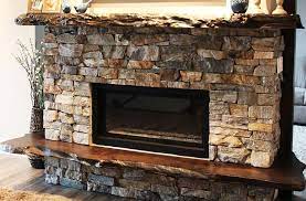 So you love the aesthetic of a wood fire, but maybe don't have the ability to install a full masonry fireplace? Live Edge Rustic Home Fireplace Rustic Fireplace Mantle