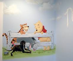Decorate your little one's nursery with the classic, beloved storybook characters from winnie the pooh. Snoopy And Winnie The Pooh Nursery Mural Art Ideas By Debbie Cerone