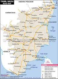 City map of salem with attractions. Tamil Nadu Road Map