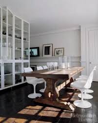 Another Trestle Table Modern White Chairs Modern Dining Room Dining Room Inspiration
