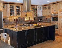 10 Rustic Kitchen Cabinet Ideas 2020 For Fabulous Kitchen Look Avantela Home Black Kitchen Island Hickory Kitchen Cabinets Kitchen Cabinet Design