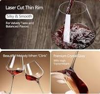 Crystal Red Wine Glasses Set of 4, 24.8oz Large Wine Glasses with Long  Stem, Hand Blown Lead-Free Glass, Ideal Gift Packaging for  Wedding,Anniversary, ...
