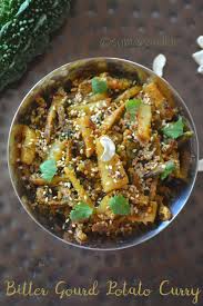Bitter Gourd Potato Curry Karela Potato Curry Bitter Gourd Indian Cooking Indian Food Recipes