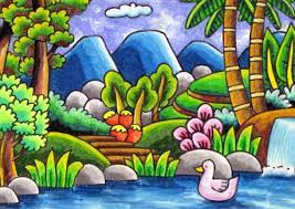 Gambar pemandangan yang indah dan mudah digambar gambar pemandangan alam yang indah dan mudah digambar gambar pemandanga pemandangan cat air pemandangan gambar. Contoh Lukisan Pemandangan Yang Mudah Ditiru Berwarna Cikimm Com