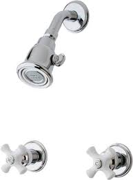 Pfister 07 8cpc Two Handle Shower Faucet Only With Porcelain Cross Handles Chrome Amazon Com Pfister Shower Faucet Faucet