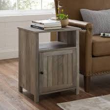 Walker Edison Wood Side Table Gray Wash Bbf18crastgw Best Buy In 2020 Modern End Tables Side Table Wood End Tables
