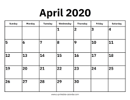 Show Me The April Calendar