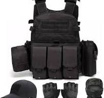 Chaleco táctico para hombre, chaleco de Airsoft, chaleco Molle negro y  equipo de protección de gorra, equipo táctico de Airsoft