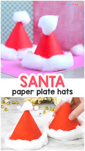 How to make a santa hat. Paper Plate Santa Hats Craft Christmas Crafts For Kids Easy Peasy And Fun