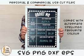 About Me Chalk Board Svg Pixel Llama