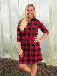 Buffalo Chic Red Black Checkered Dress Checkered Dress Red Black Checkered Dresses