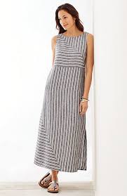 Petite Long Striped Linen Dress Ropa Vestido Para Gorditas Vestidos De Moda