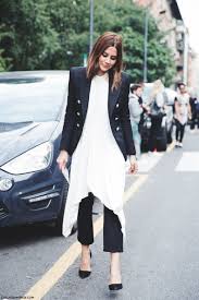 Women S Black Double Breasted Blazer White Silk Tunic Black Dress Pants Black Leather Pumps Dress Over Pants Fashion Fashion Gone Rouge