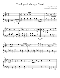 Download sheet music for the golden girls. Thank You For Being A Friend Sheet Music For Piano Solo Musescore Com