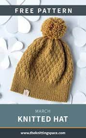 March Knitted Hat Free Knitting Pattern Beanie Knitting Patterns Free Knitting Patterns Free Hats Circular Knitting Patterns