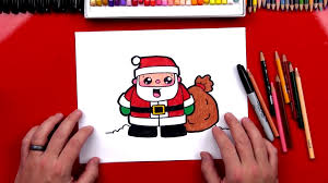 The modern appearance of santa claus was described in the poem the night before christmas in 1823, and popularized in political cartoons. How To Draw Cartoon Santa Claus Art For Kids Hub
