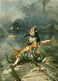 Z Tiger Snake Train Vs Man La Domenica Del Carriere Art Weird Art Creature Art