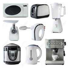 Inspired examples of marble kitchen countertops 14 photos. Collage Of Different Types Of Kitchen Appliances Isolated On White Background Stock Photo Picture And Royalty Free Image Image 50031799