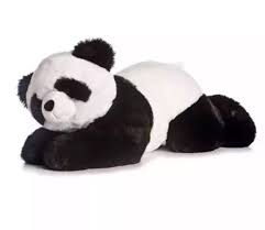Black Bear Stuffed Animal Large Aurora Plush Panda Bear Jumbo Large Size Black White Lying Soft Stuffed Toy Aurora Panda Stuffed Animal Plush Stuffed Animals Monkey Stuffed Animal