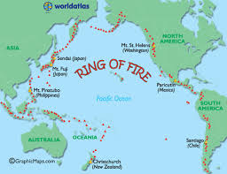 Ring Of Fire Map Major World Volcanoes Active World