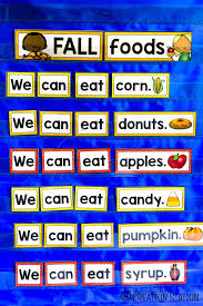 Fall Foods Pocket Chart Sentences Mrs Jones Creation Station