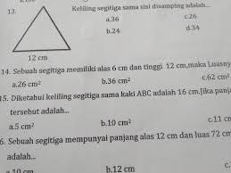 Terdapat juga 3 sudut dalam segitiga. 13 Keliling Segitiga Sama Sisi Disamping Adalah Brainly Co Id